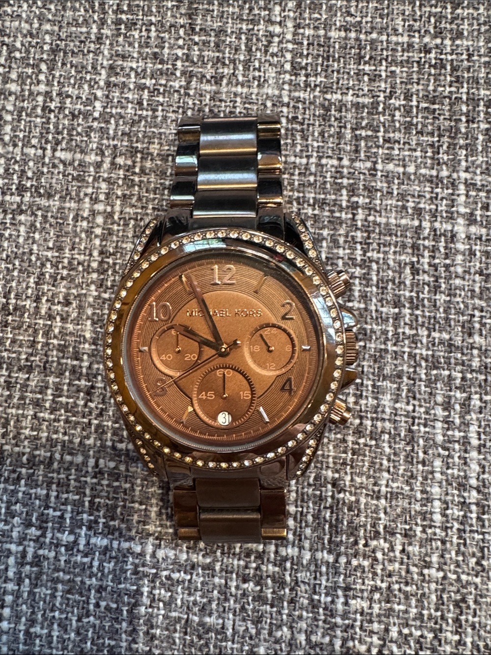 Michael Kors bronze Crystal Accent Chronograph Watch